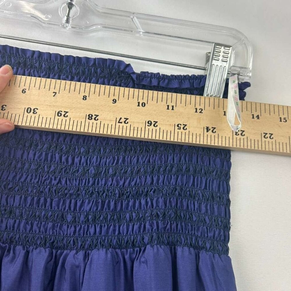 Lilly Pulitzer Women's Large Green & Blue Dip Dye 100% Silk Strapless Maxi Dress - Picture 8 of 16